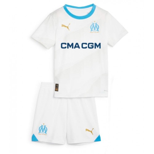 Fotbalové Dres Olympique de Marseille Dětské Domácí 2023-24 Krátký Rukáv (+ trenýrky)